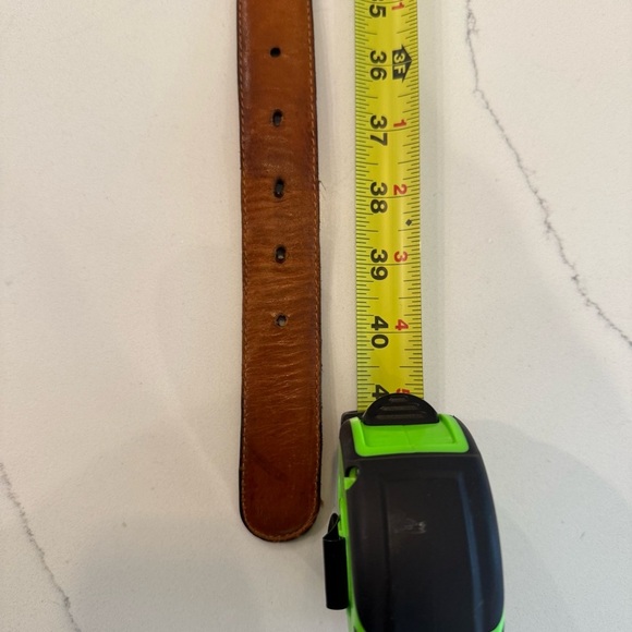 Coach Cowhide Leather Solid Brass Square Buckle Dark Brown Belt #7602 Sz‎ 38 EUC - Picture 3 of 12